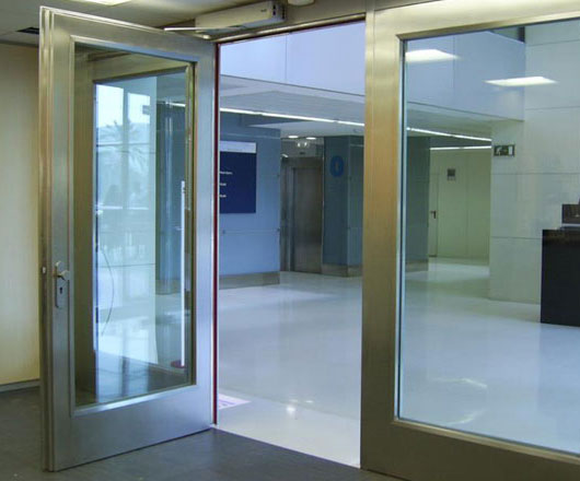 Glass fire doors